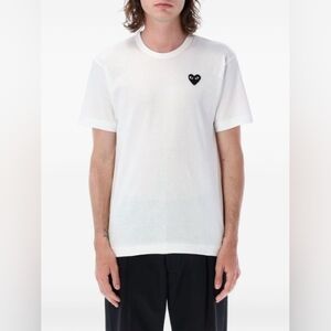 Comme Des Garcons Play White Cotton Crew T-shirt M